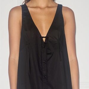 EUC - Deiji Studios Tuck Tie Dress - Size Small, Black